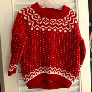 Old Navy Red & White Sweater - Sz 12-18m